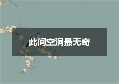 此间空洞最无奇
