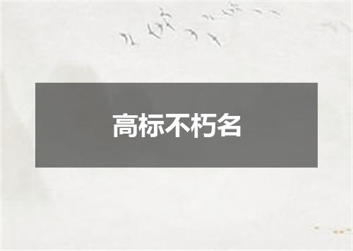 高标不朽名