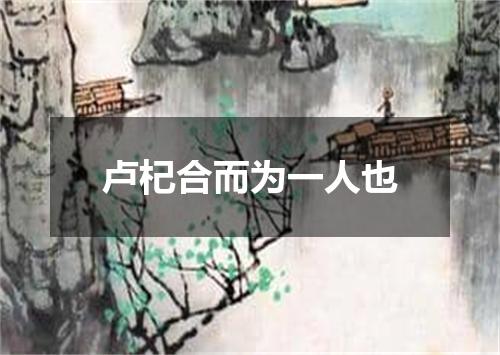 卢杞合而为一人也