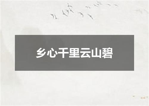乡心千里云山碧