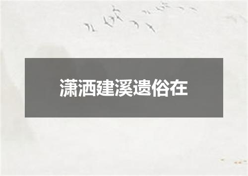 潇洒建溪遗俗在