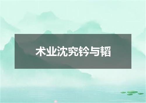 术业沈究钤与韬
