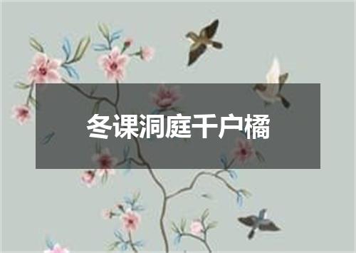 冬课洞庭千户橘