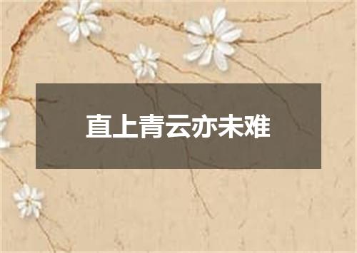 直上青云亦未难