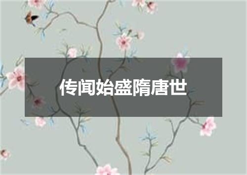 传闻始盛隋唐世