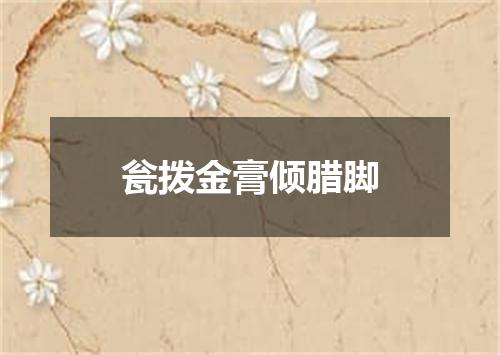 瓮拨金膏倾腊脚