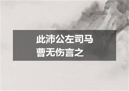 此沛公左司马曹无伤言之
