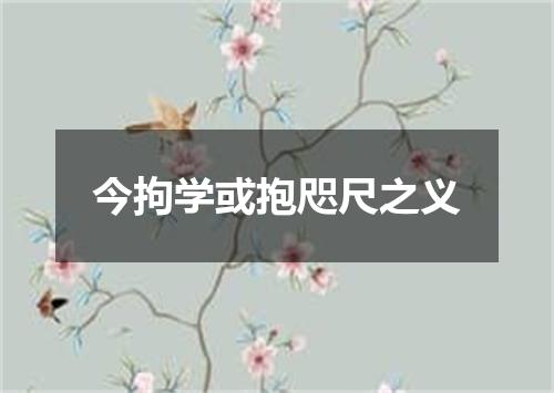 今拘学或抱咫尺之义
