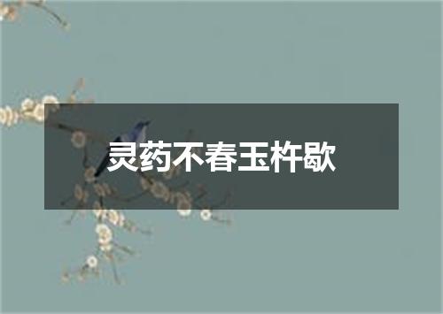 灵药不春玉杵歇