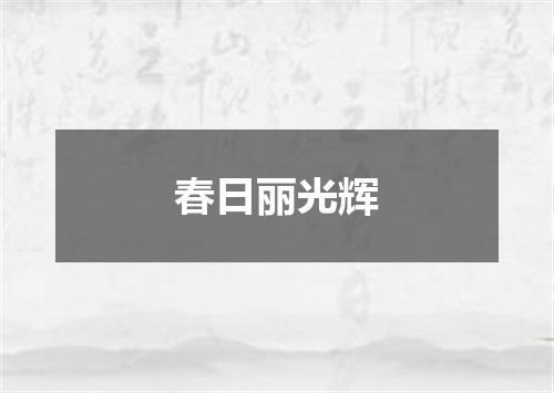春日丽光辉