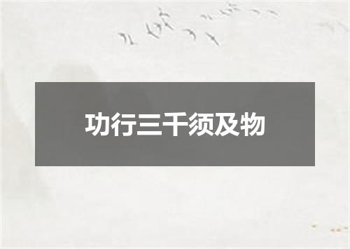 功行三千须及物