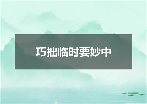 巧拙临时要妙中
