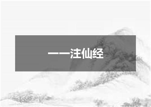 一一注仙经