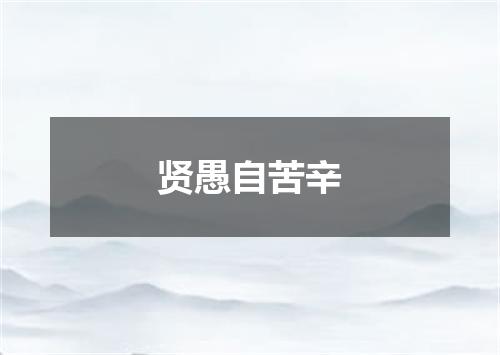 贤愚自苦辛