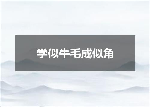 学似牛毛成似角
