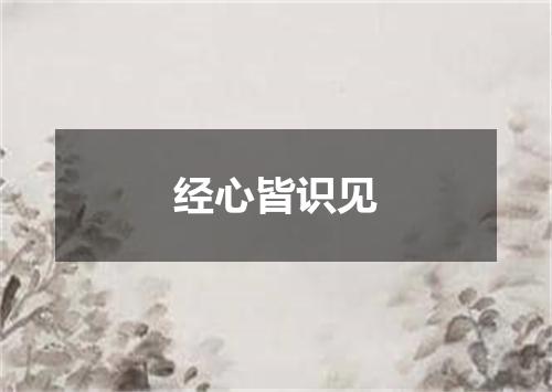 经心皆识见