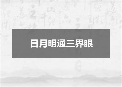 日月明通三界眼