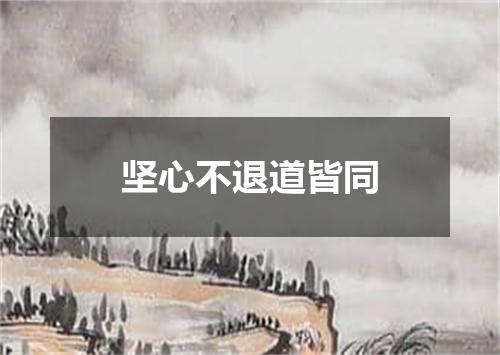 坚心不退道皆同