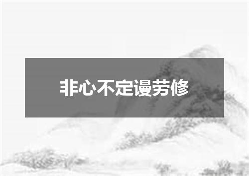 非心不定谩劳修