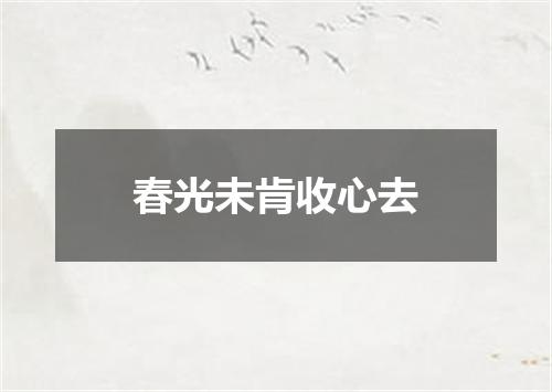 春光未肯收心去