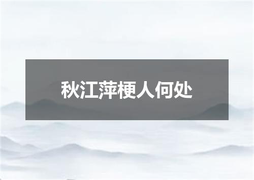 秋江萍梗人何处