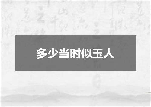 多少当时似玉人