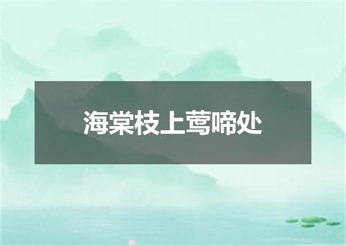 海棠枝上莺啼处