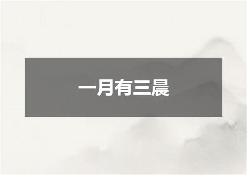 一月有三晨