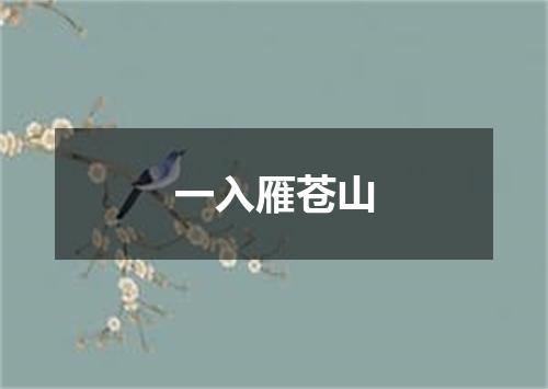 一入雁苍山