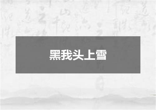 黑我头上雪
