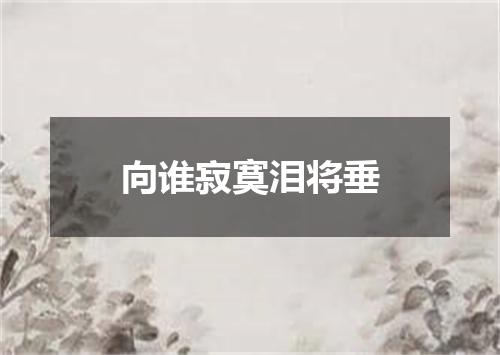 向谁寂寞泪将垂
