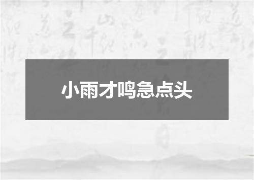 小雨才鸣急点头
