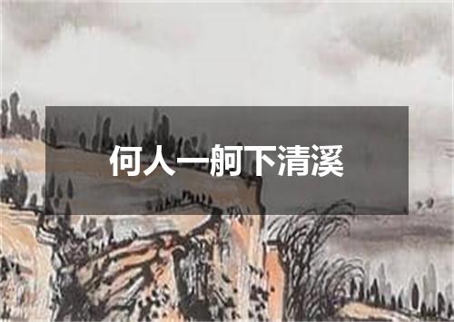 何人一舸下清溪