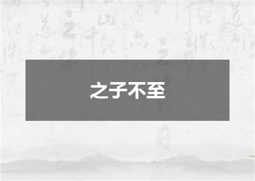 之子不至