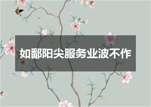 如鄱阳尖服务业波不作