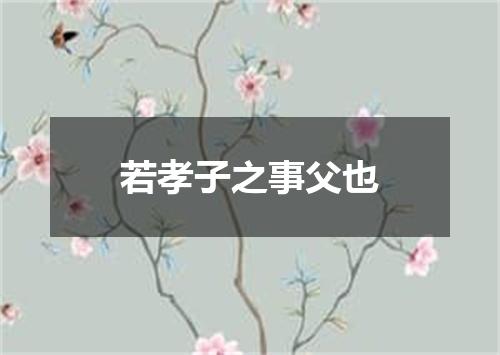 若孝子之事父也