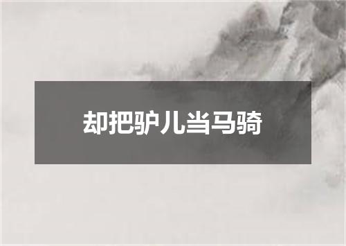 却把驴儿当马骑