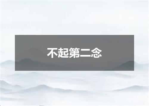 不起第二念