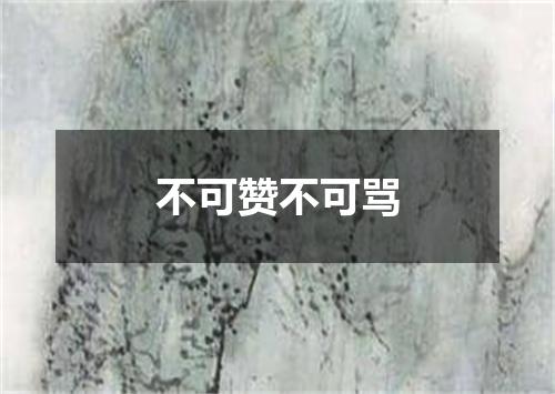 不可赞不可骂