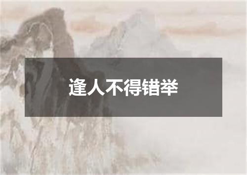 逢人不得错举