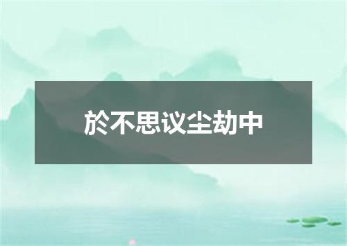 於不思议尘劫中