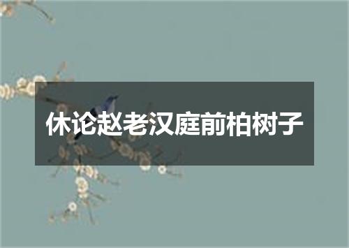 休论赵老汉庭前柏树子