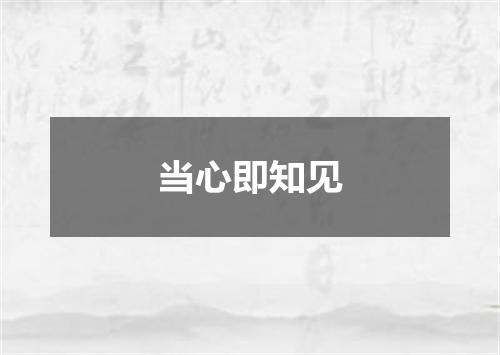 当心即知见
