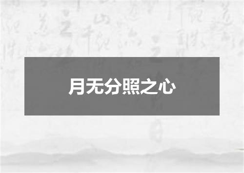 月无分照之心