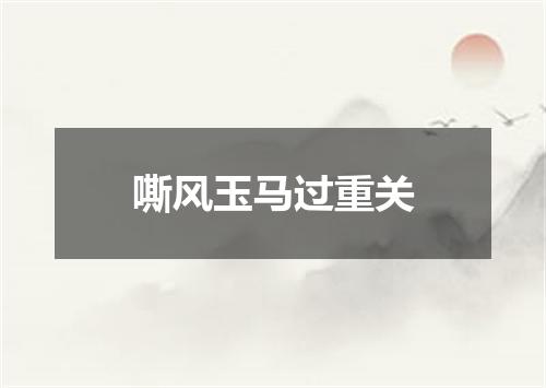 嘶风玉马过重关