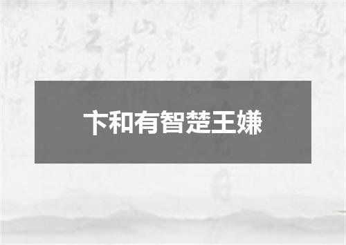 卞和有智楚王嫌