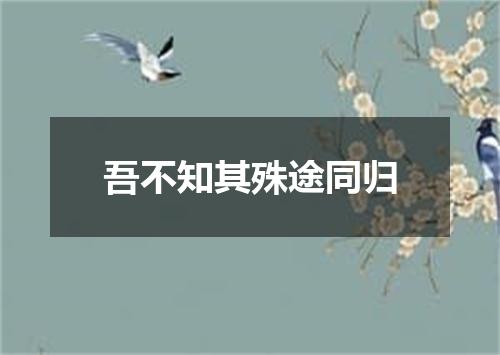 吾不知其殊途同归