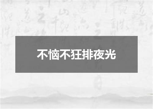 不恼不狂排夜光