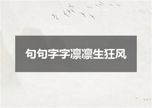 句句字字凛凛生狂风