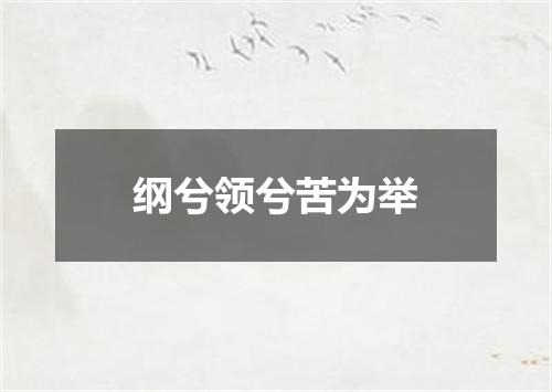 纲兮领兮苦为举